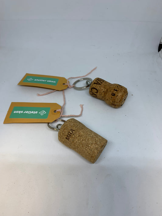 De kurk van de fles sleutelhanger